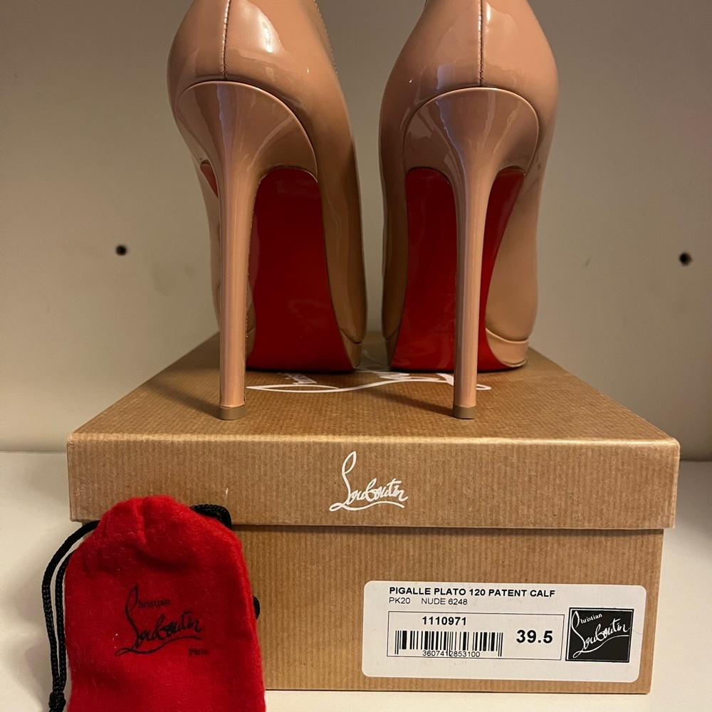 Womens Christian Louboutin - Pigalle Plato - 120mm - Nude